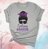 Epilepsy Warrior, Epilepsy Awareness, Purple Ribbon, Messy Bun, Premium Brand Soft Unisex Tee, Plus Sizes Available, 2x, 3x, 4x