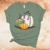 Fall Shirt, White And Green Polka Dot Pumpkins, Autumn Shirt, Premium Soft Unisex Tee, Plus Size 2x, 3x, 4x Plus Size Available