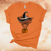 Halloween Shirt, Cow Witch With Pumpkin Bucket, Witch Hat, Halloween Cow, Premium Soft  Unisex Tee, Plus Size 2x, 3x, 4x Plus Size Available