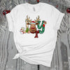 Joy, Cute Reindeer, Red Nosed Reindeer, Playful Christmas Tee, Premium Soft Unisex Tee Shirt, Plus Size Available 2x, 3x, 4x