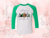 Rockin Around The Christmas Tree, Plaid And Leopard Christmas Trees, Next Level Raglan Three Quarter Sleeve, Choice Of Colors