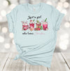 Just A Girl Who Loves Christmas, Christmas Coffee, Peppermint Mocha, Premium Cotton Unisex Tee, Plus Size 2x, 3x, 4x