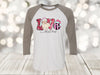 Cute Love Christmas, Pink Christmas, Santa Tee, Christmas Raglan, Next Level Raglan Three Quarter Sleeve, Choice Of Colors