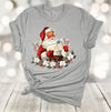 Old Fashioned Santa, Santa And Flowers, Christmas Shirt, Holiday Tee Shirt, Premium Unisex Tee, Plus Size 2x, 3x, 4x