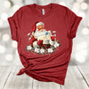 Old Fashioned Santa, Santa And Flowers, Christmas Shirt, Holiday Tee Shirt, Premium Unisex Tee, Plus Size 2x, 3x, 4x