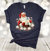 Old Fashioned Santa, Santa And Flowers, Christmas Shirt, Holiday Tee Shirt, Premium Unisex Tee, Plus Size 2x, 3x, 4x