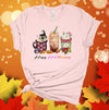 Happy Hallothanksmas, Halloween Coffee, Thanksgiving Coffee, Christmas Coffee, Premium Soft Unisex Tee, Plus Size 2x, 3x, 4x Available