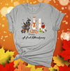 Happy Hallothanksmas, Halloween Llama, Thanksgiving Llama, Christmas Llama, Premium Cotton Unisex Tee, Plus Size 2x, 3x, 4x Available