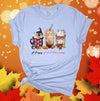 Happy Hallothanksmas, Halloween Coffee, Thanksgiving Coffee, Christmas Coffee, Premium Soft Unisex Tee, Plus Size 2x, 3x, 4x Available