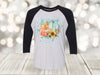 Pretty Pastel Pumpkins, Sunflowers, Pumpkins, Cute Pumpkins, Fall Pumpkins, Next Level Raglan Three Quarter Sleeve, Choice Of Colors