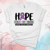 Hope, Faith Strength Endurance, Support Epilepsy Awareness, Purple Ribbon, Premium Brand Soft Unisex Tee, Plus Sizes Available, 2x, 3x, 4x