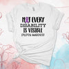 Not Every Disability Is Visible, Epilepsy Awareness, Purple Ribbon, Premium Brand Soft Unisex Tee, Plus Sizes Available, 2x, 3x, 4x