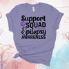 Support Squad, Epilepsy Awareness, Purple Ribbon, Premium Brand Soft Unisex Tee, Plus Sizes Available, 2x, 3x, 4x