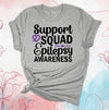 Support Squad, Epilepsy Awareness, Purple Ribbon, Premium Brand Soft Unisex Tee, Plus Sizes Available, 2x, 3x, 4x