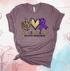 Peace Love Cure, Epilepsy Awareness, Purple Ribbon, Premium Brand Soft Unisex Tee, Plus Sizes Available, 2x, 3x, 4x