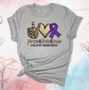 Peace Love Cure, Epilepsy Awareness, Purple Ribbon, Premium Brand Soft Unisex Tee, Plus Sizes Available, 2x, 3x, 4x