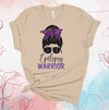 Epilepsy Warrior, Epilepsy Awareness, Purple Ribbon, Messy Bun, Premium Brand Soft Unisex Tee, Plus Sizes Available, 2x, 3x, 4x