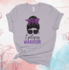 Epilepsy Warrior, Epilepsy Awareness, Purple Ribbon, Messy Bun, Premium Brand Soft Unisex Tee, Plus Sizes Available, 2x, 3x, 4x