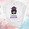 Epilepsy Warrior, Epilepsy Awareness, Purple Ribbon, Messy Bun, Premium Brand Soft Unisex Tee, Plus Sizes Available, 2x, 3x, 4x