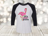 Merry Flockin Christmas Raglan, Flamingo In Christmas Lights, Next Level Raglan Three Quarter Sleeve, Choice Of Colors