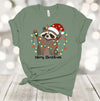 Merry Christmas Raccoon Tangled In Lights, Christmas Raccoon Tee Shirt, Premium Soft Unisex Shirt, 2x Holiday, 3x Holiday, 4x Holiday