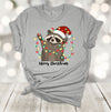 Merry Christmas Raccoon Tangled In Lights, Christmas Raccoon Tee Shirt, Premium Soft Unisex Shirt, 2x Holiday, 3x Holiday, 4x Holiday