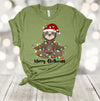 Merry Slothmas, Sloth Tangled In Lights, Christmas Sloth Tee Shirt, Premium Soft Unisex Shirt, 2x Holiday, 3x Holiday, 4x Holiday