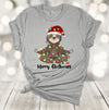 Merry Slothmas, Sloth Tangled In Lights, Christmas Sloth Tee Shirt, Premium Soft Unisex Shirt, 2x Holiday, 3x Holiday, 4x Holiday