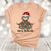 Merry Slothmas, Sloth Tangled In Lights, Christmas Sloth Tee Shirt, Premium Soft Unisex Shirt, 2x Holiday, 3x Holiday, 4x Holiday