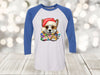 Christmas Dog Raglan, Dog Tangled In Christmas Lights, Choose Your Dog, Premium Raglan 3/4 Sleeve, Plus Size Available 2x, 3x Holiday Shirt