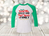 Deck The Halls And Not Your Family, Funny Christmas Family Tee, Family Shirt, Christmas Raglan, Next Level Raglan Three Quarter Sleeve