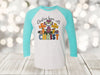 Christmas Begins With Christ, Colorful Christmas Raglan, Christian, Christmas Gift, Christmas Raglan, Next Level Raglan Three Quarter Sleeve