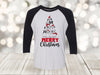 Cute Dog Christmas Trees, Dog Tree, Dog Christmas, Dog Lover, Christmas Raglan, Next Level Raglan Three Quarter Sleeve