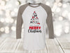 Cute Dog Christmas Trees, Dog Tree, Dog Christmas, Dog Lover, Christmas Raglan, Next Level Raglan Three Quarter Sleeve