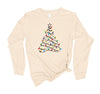 Christmas Shirt, Christmas Light Tree, Christmas Long Sleeve, Holiday Spirit, Bella Canvas Long Sleeve Unisex, 2x, 3x, Plus Size Available