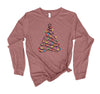 Christmas Shirt, Christmas Light Tree, Christmas Long Sleeve, Holiday Spirit, Bella Canvas Long Sleeve Unisex, 2x, 3x, Plus Size Available