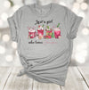 Just A Girl Who Loves Christmas, Christmas Coffee, Peppermint Mocha, Premium Cotton Unisex Tee, Plus Size 2x, 3x, 4x