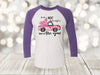 It's The Most Wonderful Time Of The Year, Pink Truck, Pink Christmas, Christmas Raglan, Next Level Raglan Three Quarter Sleeve