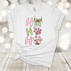 Ho Ho Ho, Dog Paw Prints, Christmas Dogs, Pastel Dog Print, Fun Christmas Design, Premium Cotton Unisex Tee, Plus Size 2x, 3x, 4x