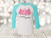 Tis The Season To Sparkle, Pink Christmas, Christmas Raglan, Next Level Raglan Three Quarter Sleeve