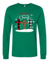 Christmas Begins With Christ, Three Plaid And Leopard Crosses, Christmas, Bella Canvas Long Sleeve Unisex, 2x, 3x, Plus Size Available