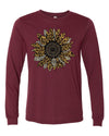 Fall Sunflower, Leopard Print Sunflower, Pretty Sunflower, Bella Canvas Long Sleeve Unisex, 2x, 3x, Plus Size Available