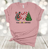 Christmas Shirt, Peace Love Christmas, Tie Dye, Candy Cane Heart, Holiday Tee Shirt, Premium Soft Unisex Tee, Plus Size 2x, 3x, 4x