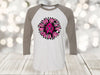 Breast Cancer Sunflower, Breast Cancer Awareness, Pink Sunflower, Pink Ribbon, Next Level Raglan Three Quarter Sleeve, Choice Of Colors