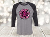 Breast Cancer Sunflower, Breast Cancer Awareness, Pink Sunflower, Pink Ribbon, Next Level Raglan Three Quarter Sleeve, Choice Of Colors