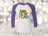 Happy New Year, Colorful New Year Raglan, New Years Eve, New Years Day, Next Level Raglan Three Quarter Sleeve, Choice Of Colors