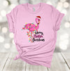 Merry Flocking Christmas, Christmas Flamingo Tee, Flamingo Tangled In Lights, Premium Soft Unisex Shirt, 2x Holiday, 3x Holiday, 4x Holiday