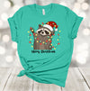 Merry Christmas Raccoon Tangled In Lights, Christmas Raccoon Tee Shirt, Premium Soft Unisex Shirt, 2x Holiday, 3x Holiday, 4x Holiday