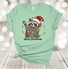 Merry Christmas Raccoon Tangled In Lights, Christmas Raccoon Tee Shirt, Premium Soft Unisex Shirt, 2x Holiday, 3x Holiday, 4x Holiday