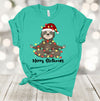 Merry Slothmas, Sloth Tangled In Lights, Christmas Sloth Tee Shirt, Premium Soft Unisex Shirt, 2x Holiday, 3x Holiday, 4x Holiday